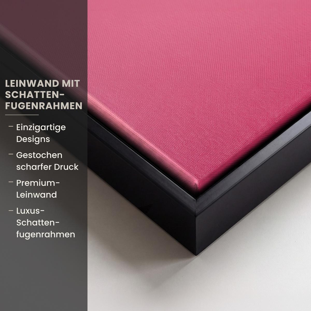 LEINWAND Bilder mit Rahmen - Schleife - Discoball - Kaninchen - 90x140 - Pink, Textil (90/140cm) - MuchoWow