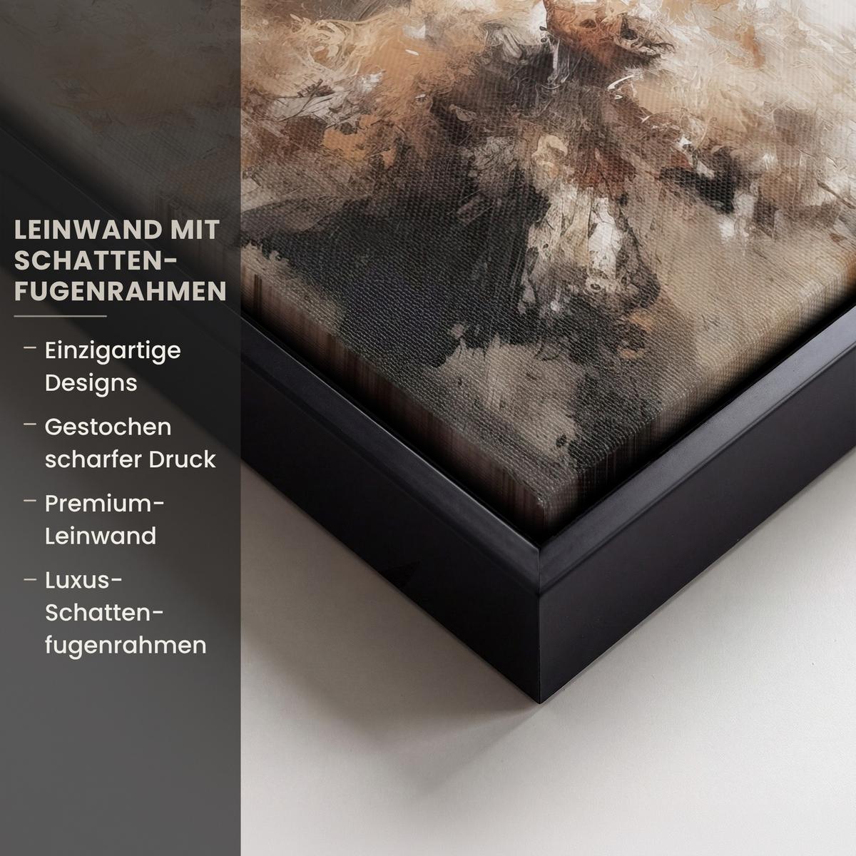 LEINWAND Bilder mit Rahmen - Farbe - Abstrakt - Beige - Kunst - 20x20 - Greige, Textil (20/20cm) - MuchoWow