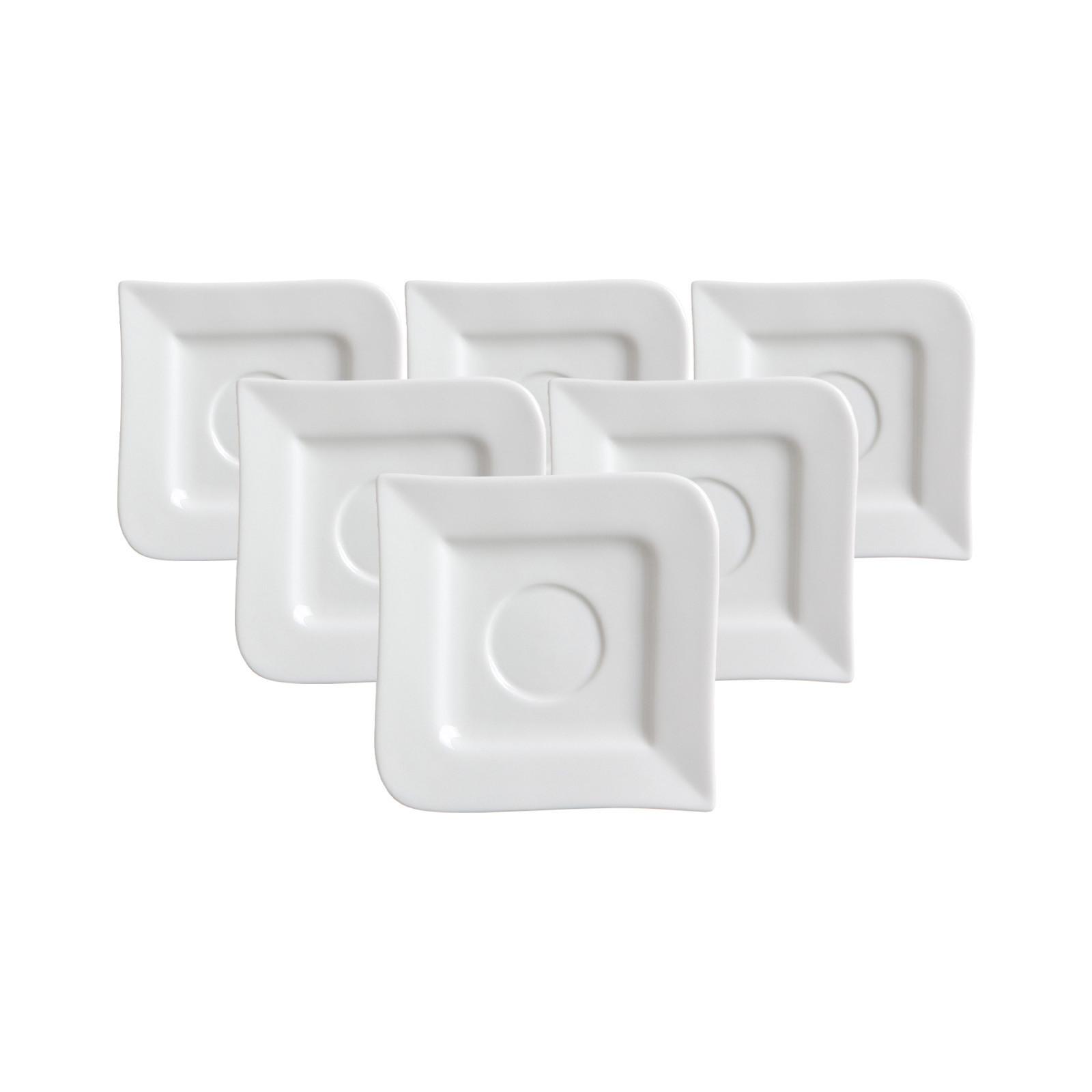 ESPRESSOUNTERTASSEN Melodie weiß ø 11 cm 6er Set - Weiß, Keramik (11cm) - Ritzenhoff Breker