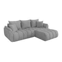 ECKSOFA mit Schlaffunktion Ottomane Rechts TOKO-L-v1 277x194x86 Grau Cord - Schwarz/Grau, Holzwerkstoff/Kunststoff (277/194cm) - ALTDECOR