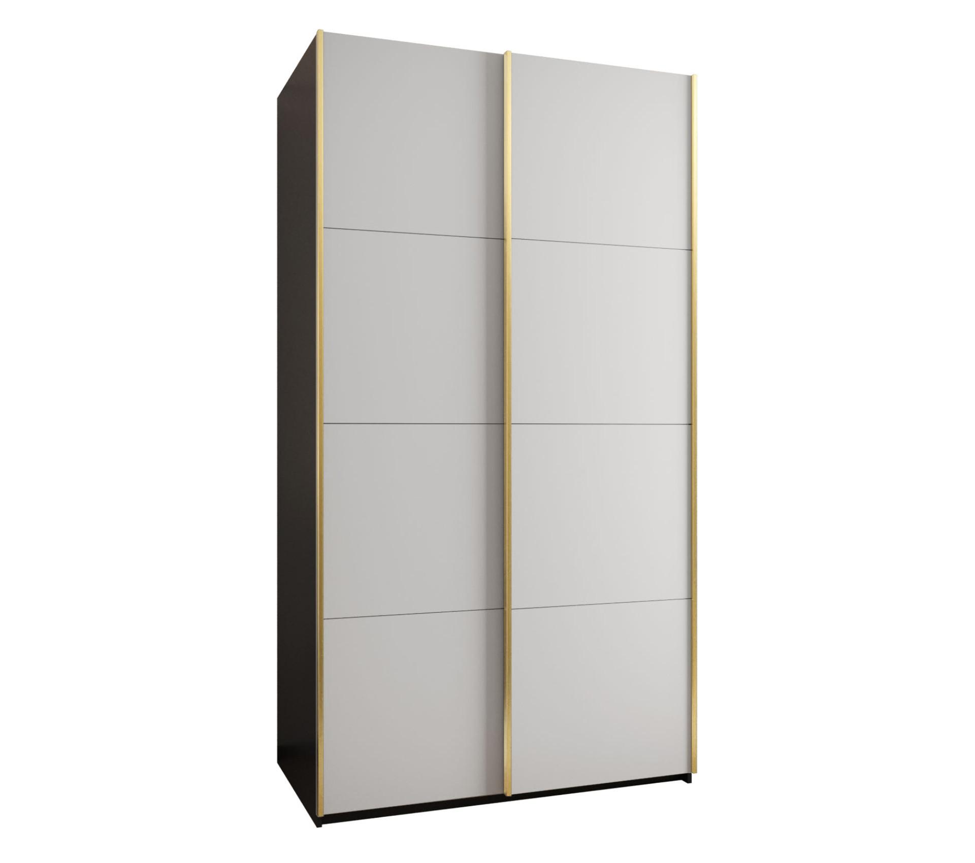 SCHWEBETÜRENSCHRANK 245,5/130/64 2-türig - Goldfarben/Schwarz, Holz/Metall (130/245/64cm) - Abiks Möbel