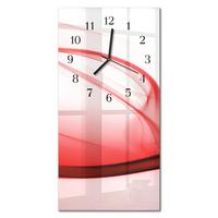 WANDUHR aus Glas 30x60 cm - Abstrakte Linien - Rot, Glas (30/60/0.4cm) - TULUP