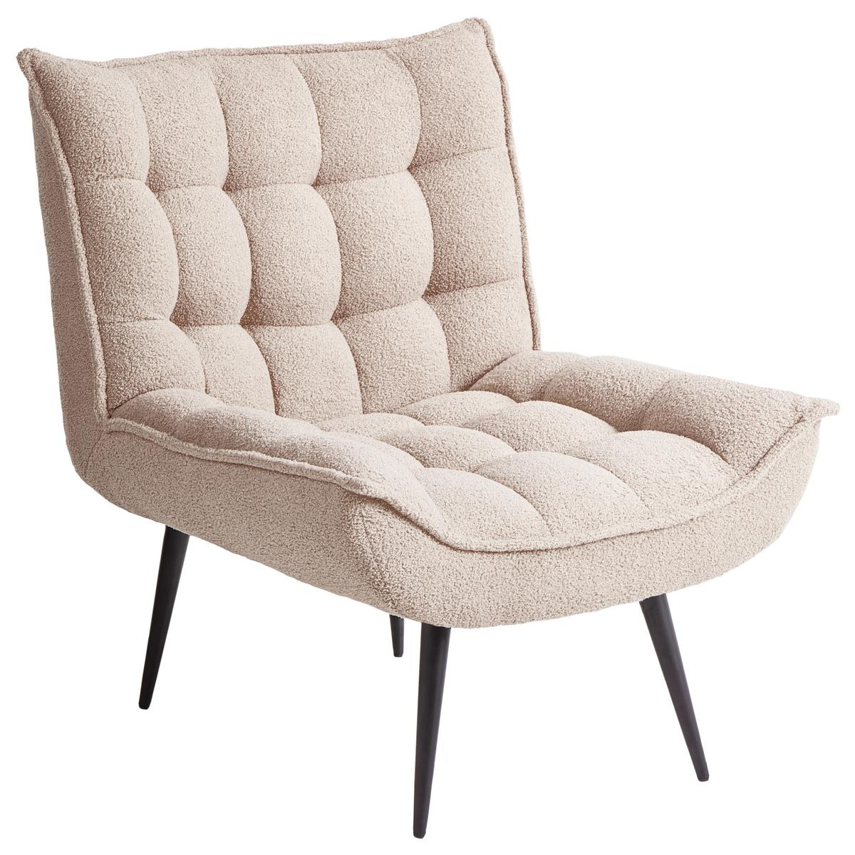 SESSEL Bouclé Beige Alvesta - Beige, Textil (73/92/79cm) - Beliani