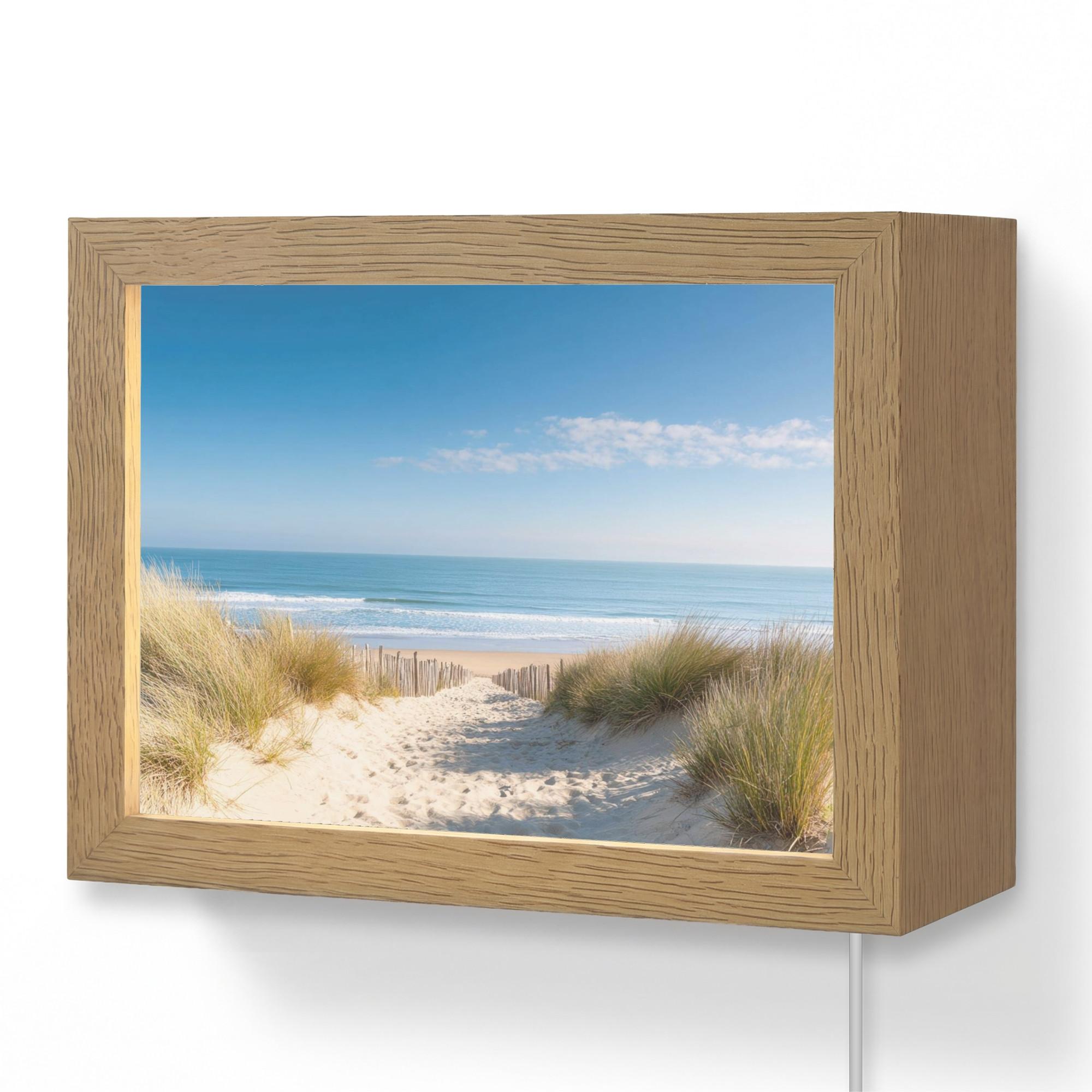 WANDLEUCHTE Strand - Meer - Düne - Sand - Sommer 20x15 cm - Sandfarben, Holzwerkstoff (20/15/8cm) - OnlyWow