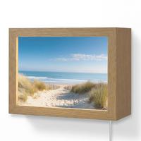 WANDLEUCHTE Strand - Meer - Düne - Sand - Sommer 20x15 cm - Sandfarben, Holzwerkstoff (20/15/8cm) - OnlyWow