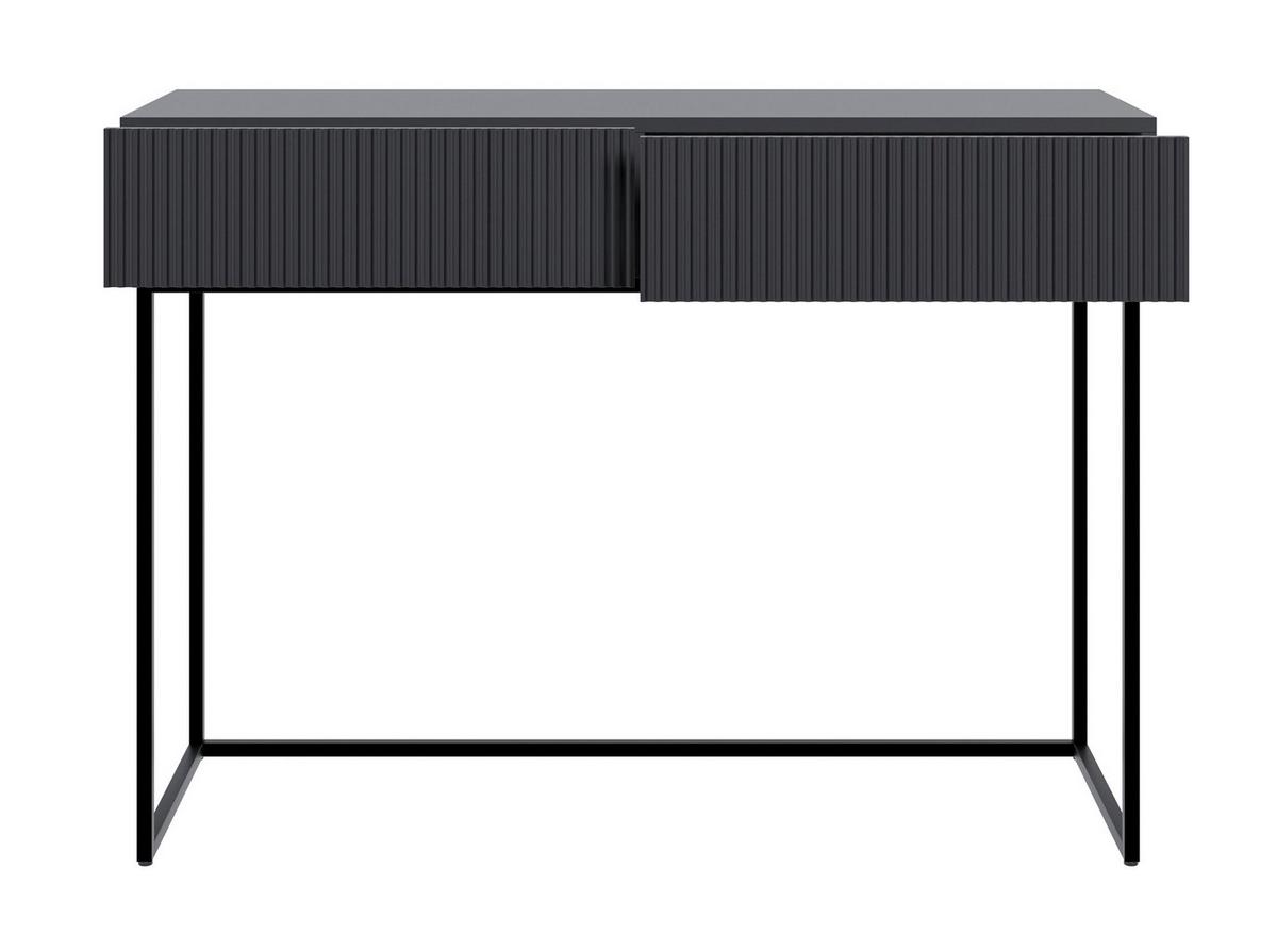 SCHMINKTISCH Veldio Schwarz mit schwarzen Beinen 110 cm - Schwarz, Holzwerkstoff/Metall (110/79/40cm) - Selsey