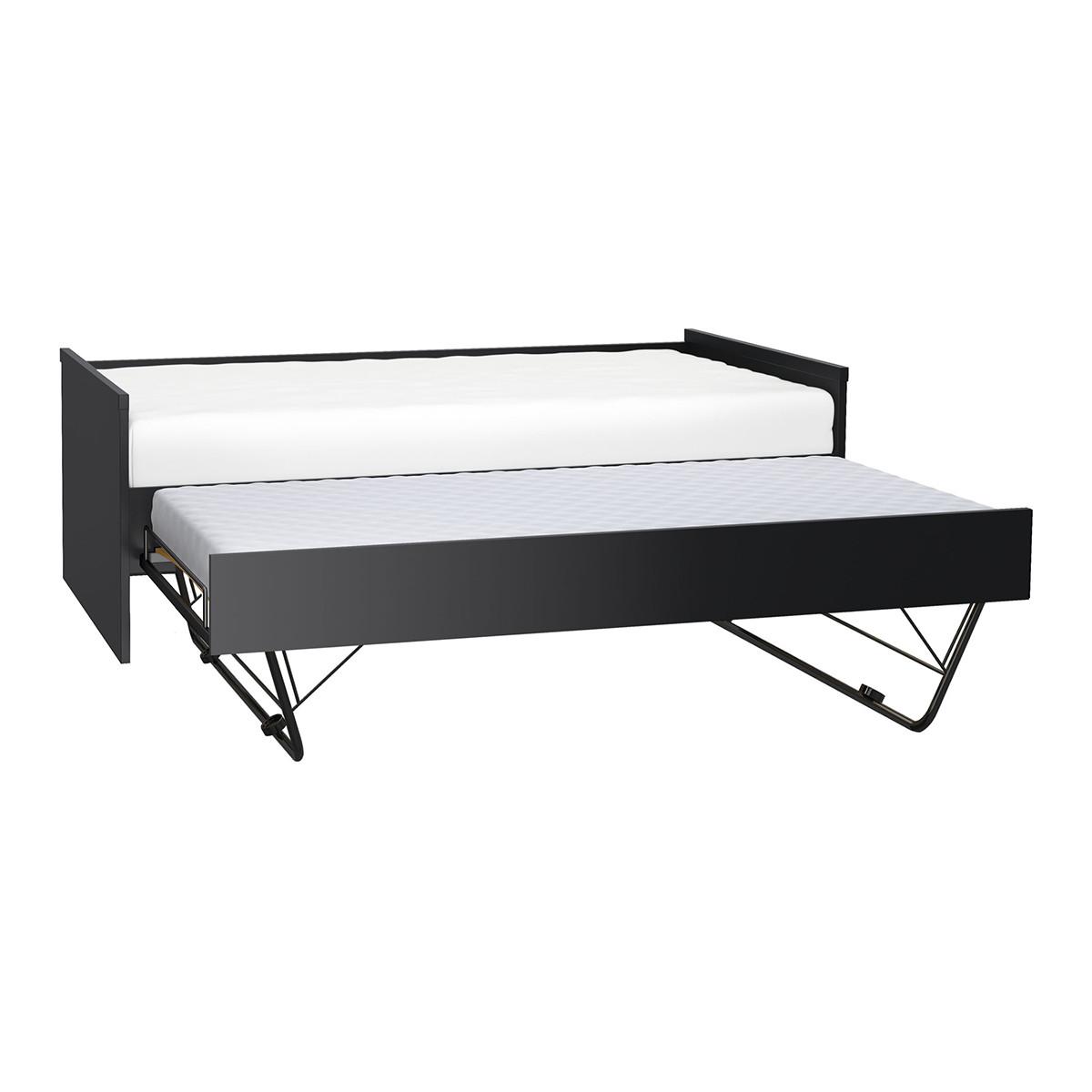 BETT 90/200 Schwarz - Schwarz, Holzwerkstoff (90/200cm) - Petits-meubles