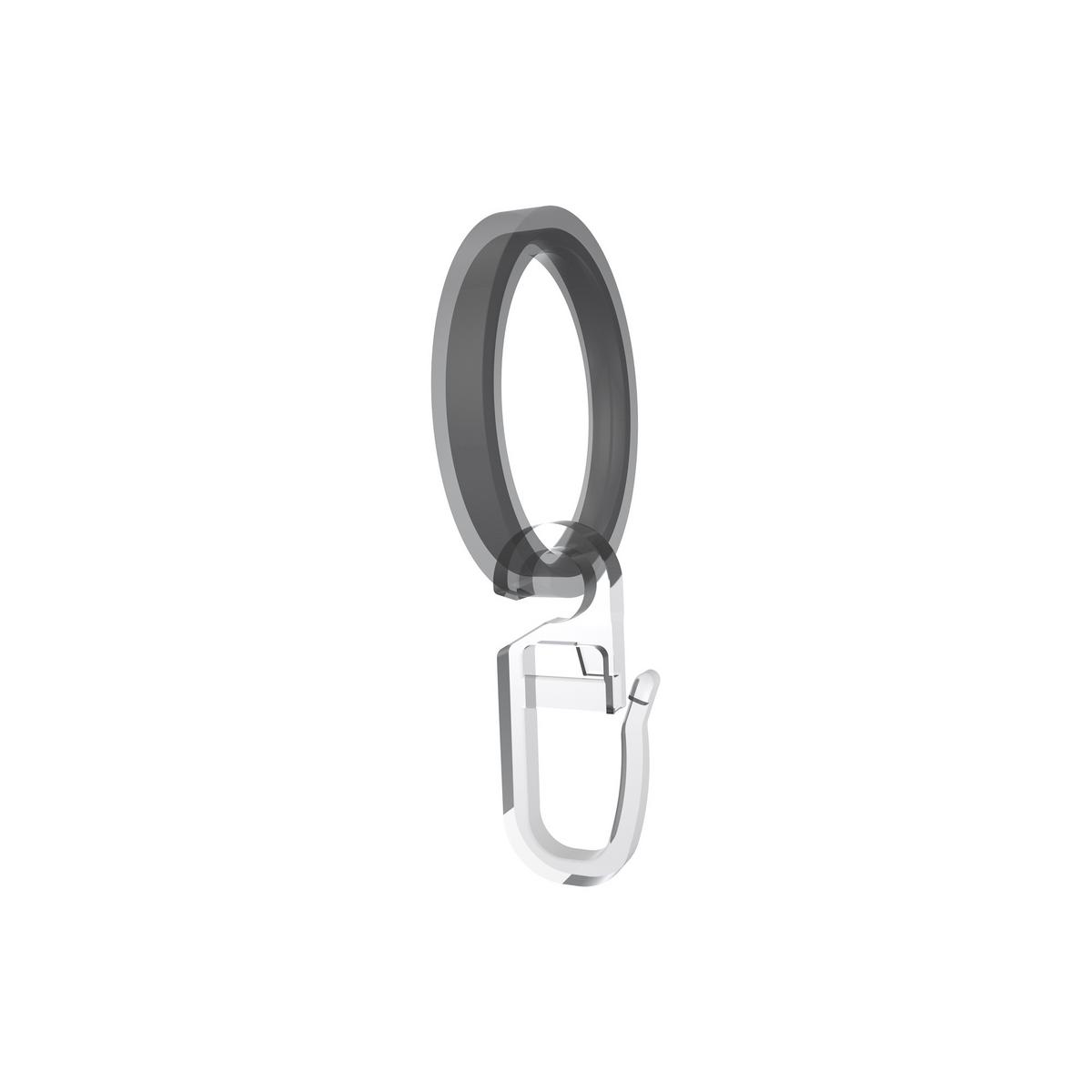 FALTENHAKEN / ÜBERKLIPSHAKEN MIT FALTENLEGEHAKEN Öse 6,2 mm, Glasklar, Packung 10 Stück - Transparent, Kunststoff (1.2/3.1/1cm) - INTERDECO
