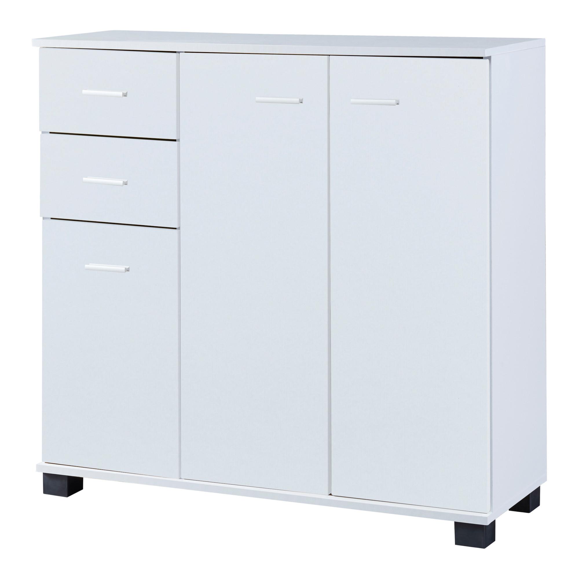 SIDEBOARD Crimla - Weiß, Holzwerkstoff (80/76/28cm) - [en.casa]