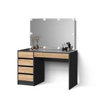 SCHMINKTISCH Imola Anthrazit/Goldkraft Eiche 120 cm mit LED Beleuchtung - Honigeiche/Anthrazit, Holzwerkstoff (120/75/55cm) - Livinity®