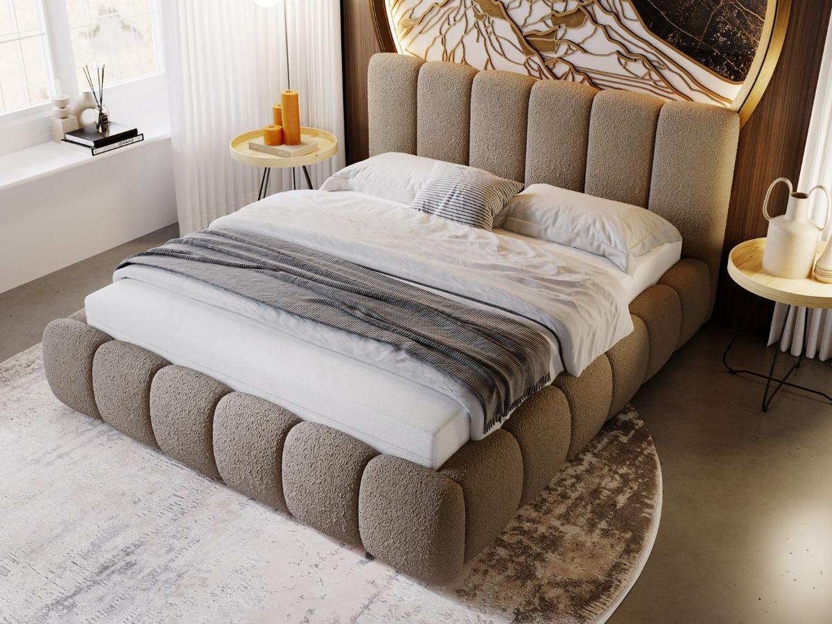 POLSTERBETT Cloud 140x200 Bouclé-Stoff Braun - Braun, Textil (140/200cm) - Graingold