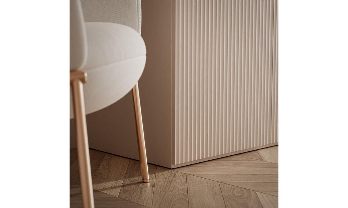 KLEIDERSCHRANK SANDBOX 300 303/49/200 cm Sandbeige / Sandbeige + geriffeltes Glas mit LED ohne Zusatzböden - Sandfarben/Transparent, Holzwerkstoff/Kunststoff (303/200/49cm) - Lookway