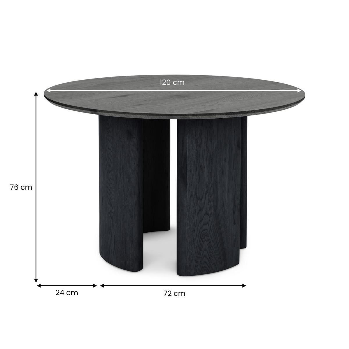 ESSTISCH ARVIKA schwarz - Schwarz, Holzwerkstoff (120/120/76cm) - IDIMEX