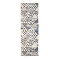 BAUMWOLLTEPPICH-LÄUFER Delphi geometrisch 66/200 cm - Blau, Textil (66/200cm) - Homescapes