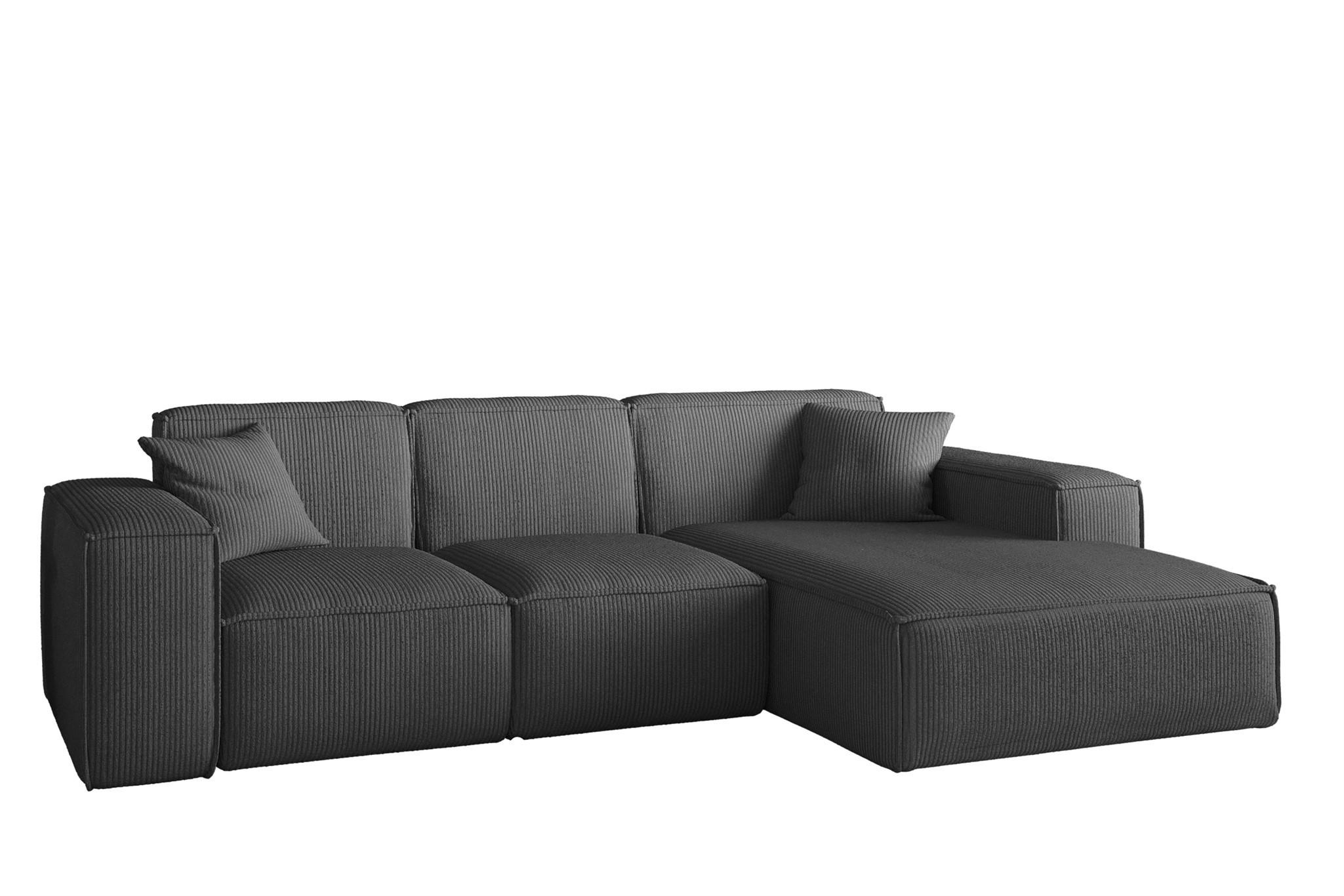 ECKSOFA Celes Premium Stoff Scala - Anthrazit, Holzwerkstoff/Textil (266/165cm) - Fun Möbel