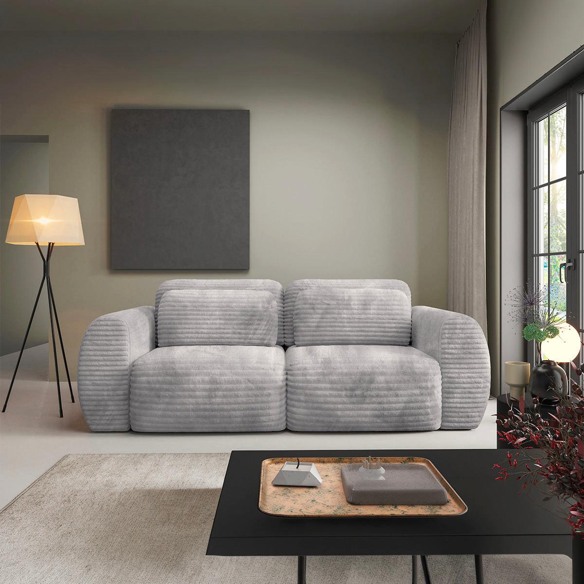 SOFA Camilla 3 Sitzplätze Hellgrau - Grau, Holz (266/95/121cm) - Petits-meubles