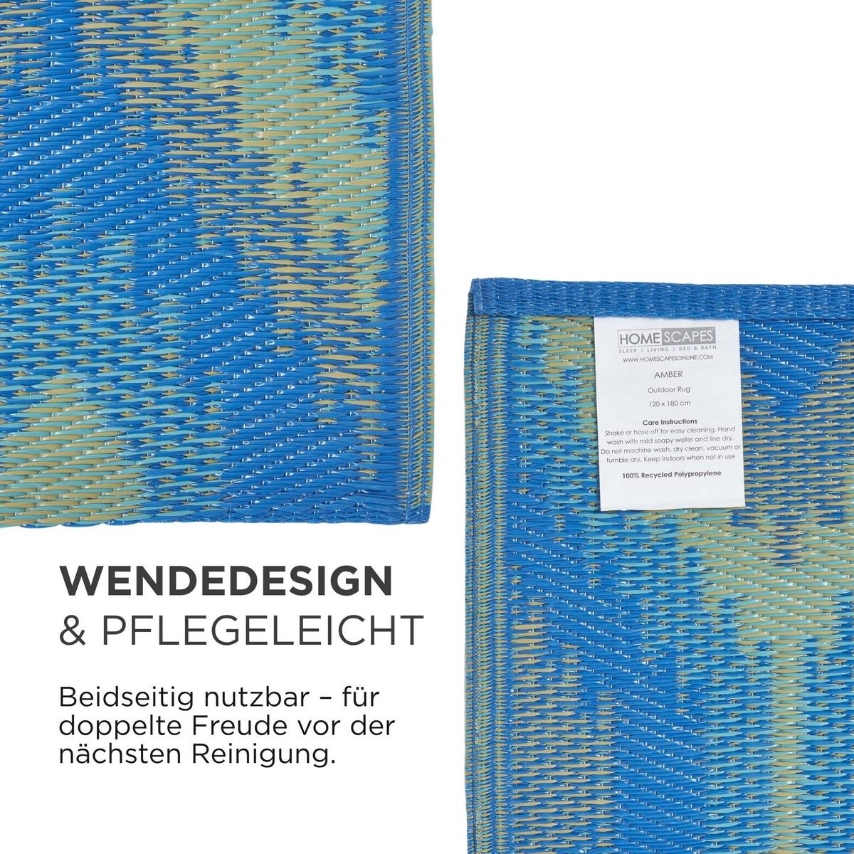 OUTDOORTEPPICH Amber, Ethno-Muster 240/300 cm - Blau, Kunststoff (240/300cm) - Homescapes