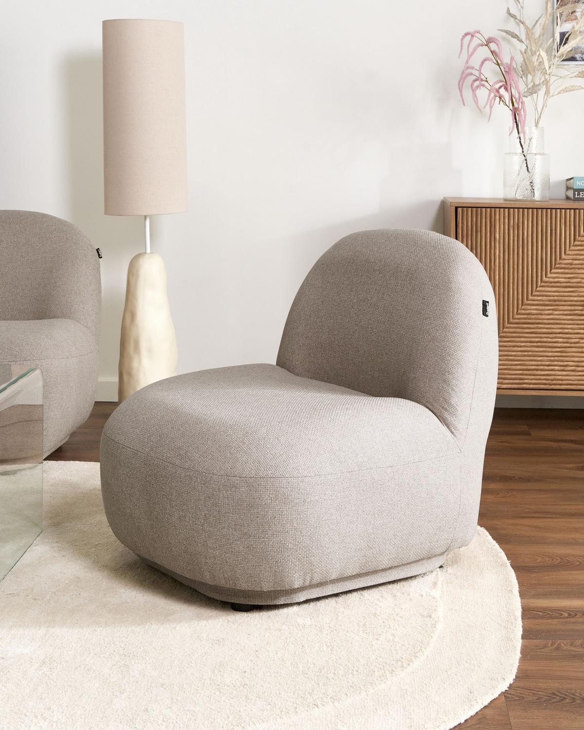 SESSEL Stoff Beige Lovberg - Beige, Textil (71/74/80cm) - Beliani