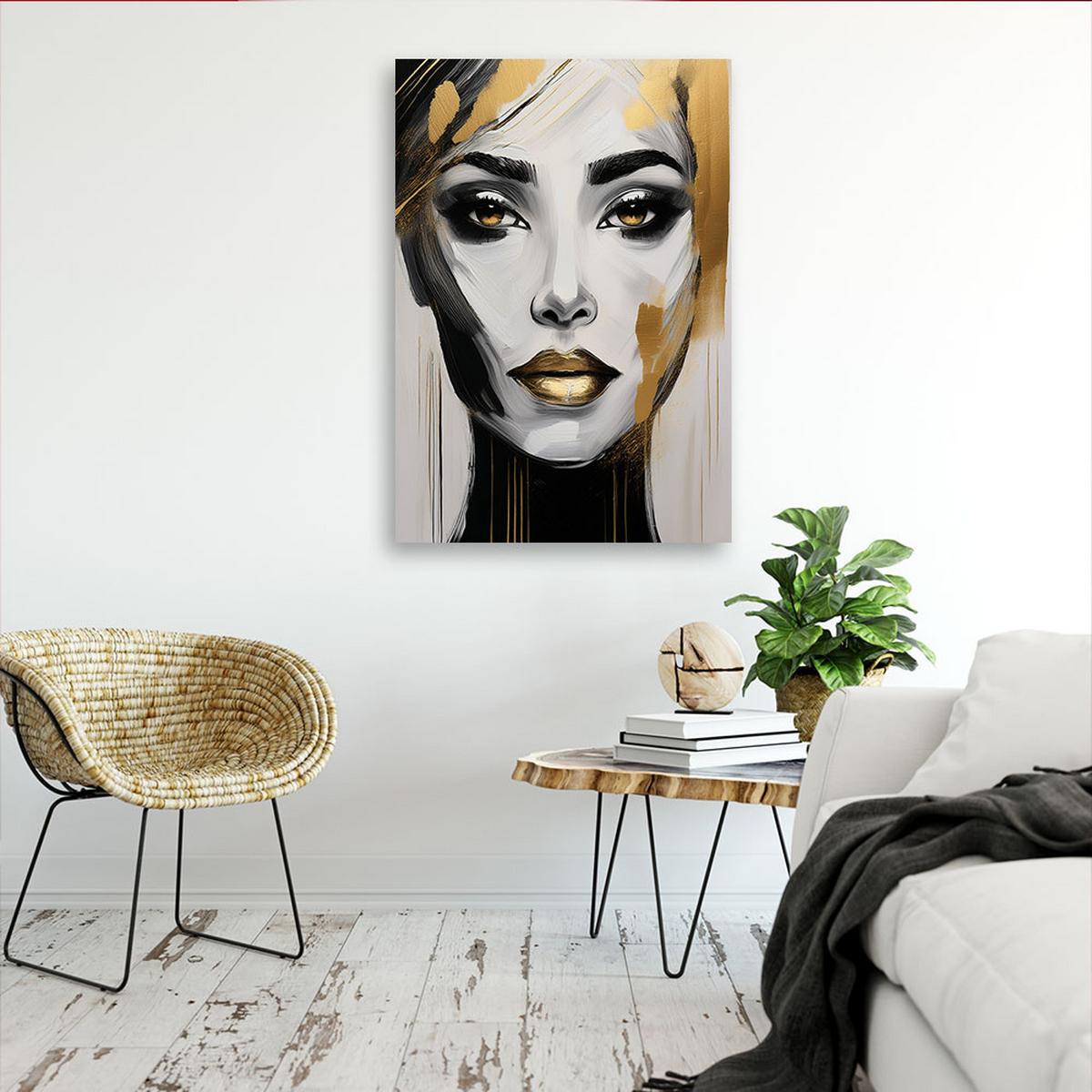 LEINWANDBILD Menschen & Charaktere 60x90cm - Goldfarben, Textil (60/90cm) - Feeby