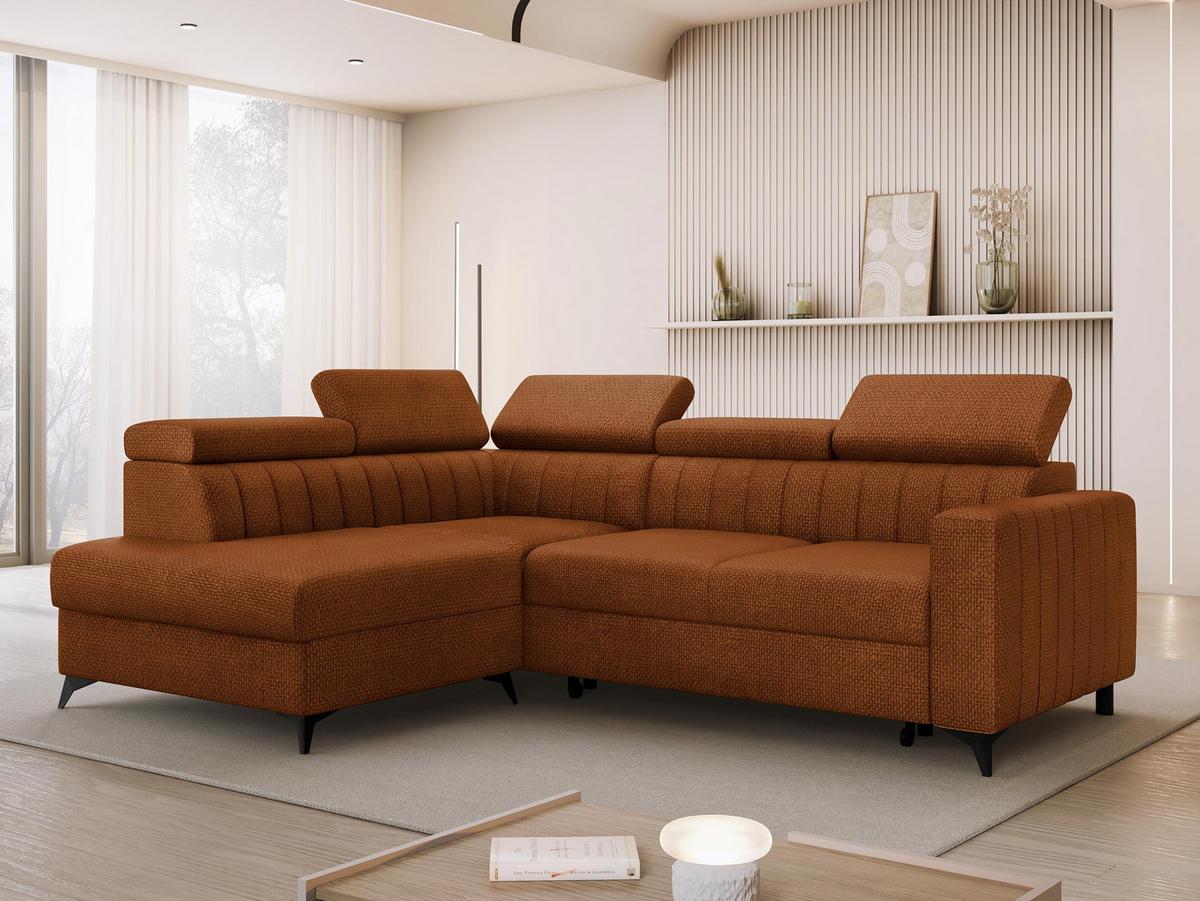 ECKSOFA Milano 2RRLXP, Seite: Links LXP+R+2R - Bronzefarben, Holz/Textil (249/195cm) - MIRJAN24