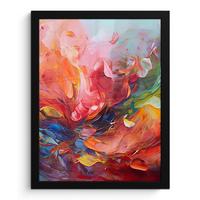 POSTER MIT RAHMEN Ölgemälde - Kunst - Abstrakt - Farbenfroh Bilderrahmen 30x40 cm - Altrosa, Papier (30/40cm) - MuchoWow