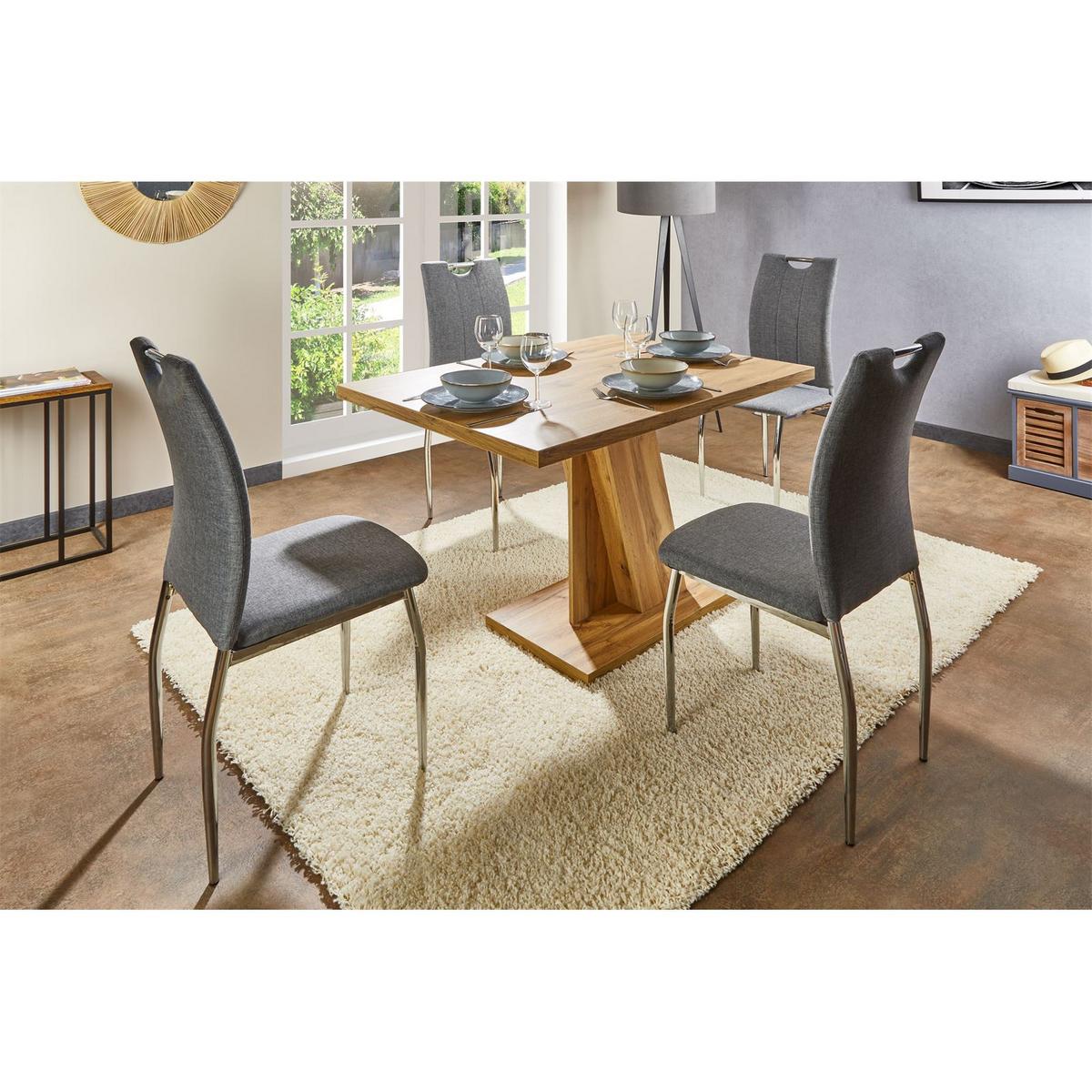ESSZIMMERSTUHL APOLLO 4ER-SET - Grau, Textil/Metall (44/98/52cm) - IDIMEX