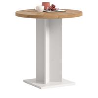 ESSTISCH Eiche Artisan, weiß, Küchentisch rund Ø 70 cm - Eiche Artisan/Weiß, Holzwerkstoff (70/70/76cm) - Inn.Furn