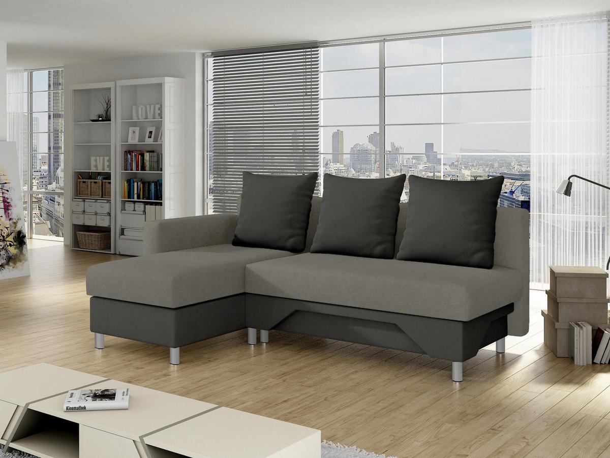 ECKSOFA Tom, Seite: Links - Grau, Holz/Kunststoff (215/133cm) - MIRJAN24