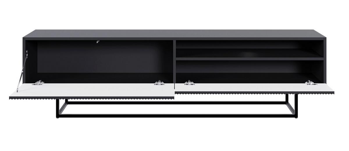 TV-SCHRANK Veldio Schwarz mit offenem Fach 175 cm - Schwarz, Holzwerkstoff/Metall (175/46.5/31.6cm) - Selsey