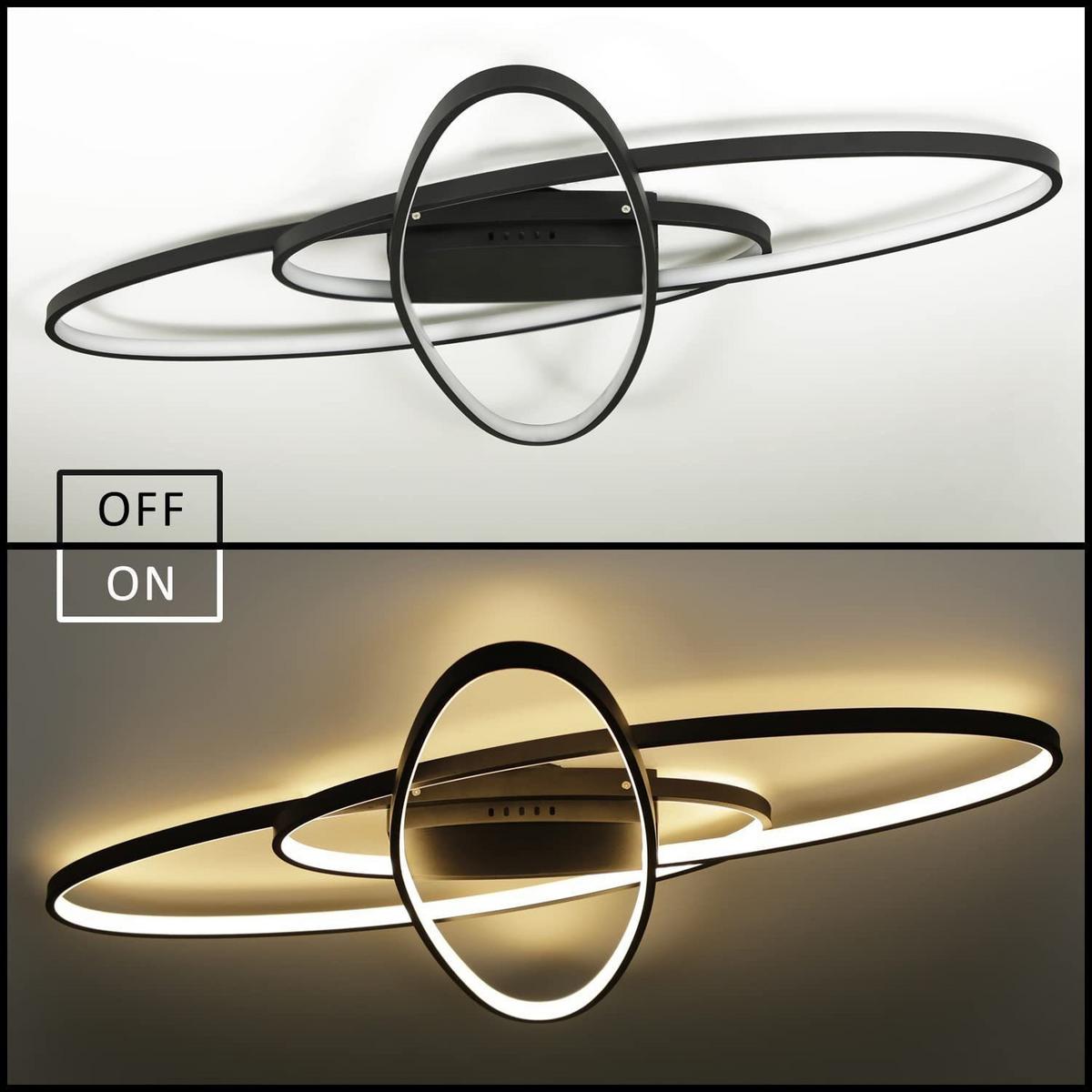 LED-DECKENLEUCHTE Maddox 62/85/7cm - Schwarz, Metall (85/62/7cm) - Nettlife