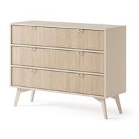 KOMMODE FORESTA 106/80/38 cm mit 3 Schubladen Beige - Beige/Kieferfarben, Holzwerkstoff (106/80/38cm) - MASSENO