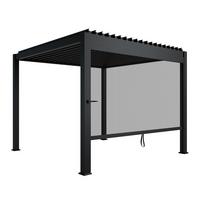 LAMELLENDACH Tahiti mit Seitenwand 3x3 m anthrazit - Anthrazit, Metall (300/240/300cm) - Juskys