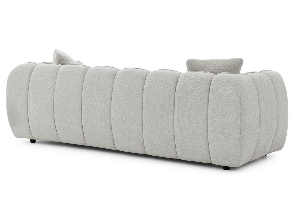 3-SITZER SOFA Nubira in tief gesteppter Bubble-Optik aus weichem Hellgrau Strukturstoff im modernen Design - Hellgrau/Schwarz, Holz/Kunststoff (228/69/89cm) - S-Style Möbel