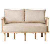 2-SITZER-SOFA Stoff Beige Asker - Beige/Braun, Textil (133/87/74cm) - Beliani