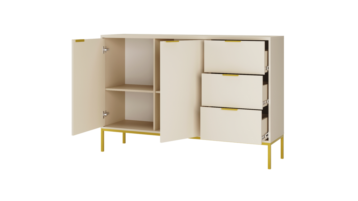 KOMMODE Austin 40/100,4/150 - Kaschmir/Goldfarben, Holzwerkstoff (40/100/150cm) - RAUMHIRSCH FURNITURE
