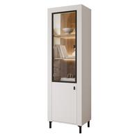 VITRINE AVENA Glastüren, 60/40/194 cm Weiß / Eiche - Weiß, Holzwerkstoff/Kunststoff (60/194/40cm) - Idohome