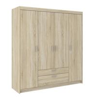 DREHTÜRENSCHRANK ELENORA 176,3/190,5/53cm 4-türig Sonoma Eiche - Sonoma Eiche, Holzwerkstoff (176.3/190.5/53cm) - MASSENO