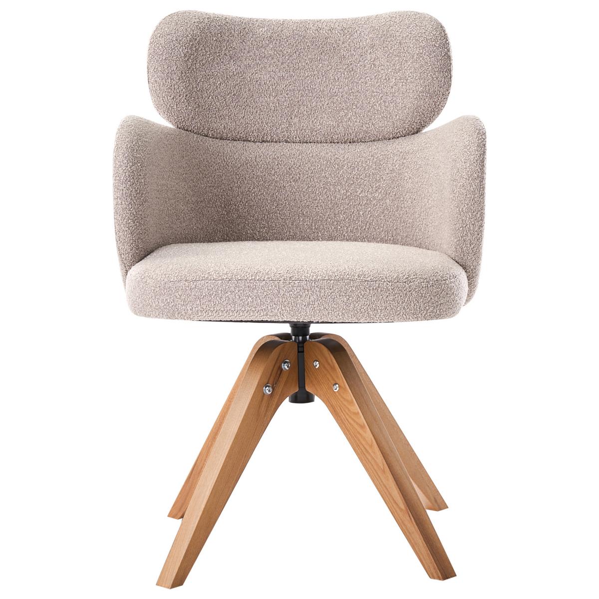 ESSZIMMERSTUHL drehbar Bouclé Beige Marcy - Beige, Textil (60/85/66cm) - Beliani