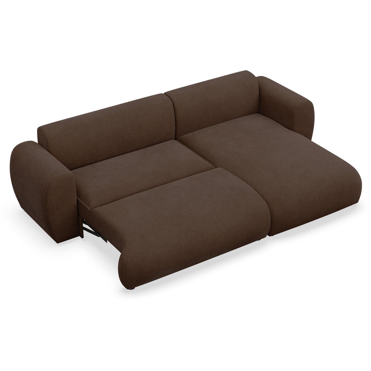 ECKSOFA Emia Braun rechts - Schwarz/Braun, Kunststoff/Textil (156/262cm) - Selsey