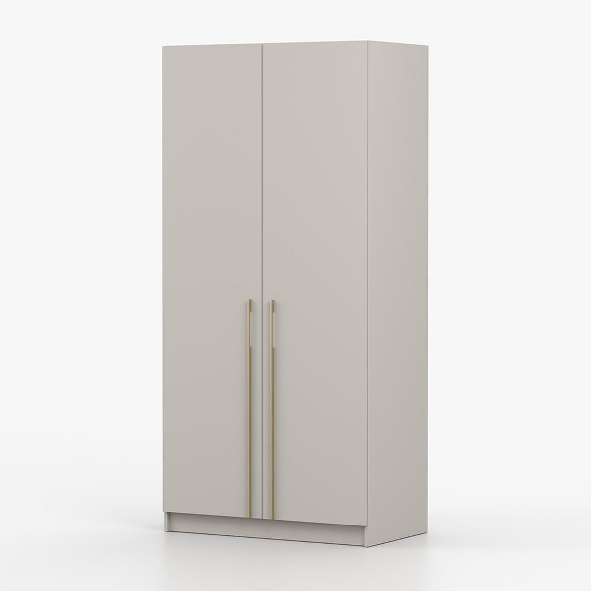DREHTÜRENSCHRANK ROSA 2D 100/210/55, 2-türig, Kaschmir - Kaschmir/Goldfarben, Holzwerkstoff (100/210/55cm) - imoebel24
