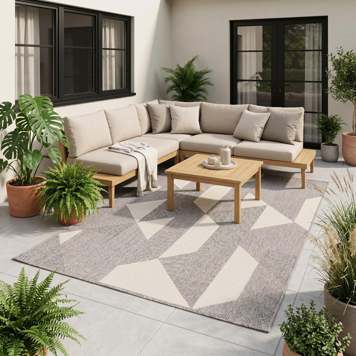 IN- UND OUTDOOR TEPPICH CARPETTO - Silbereichenfarben, Textil (80/240cm) - Pergamon
