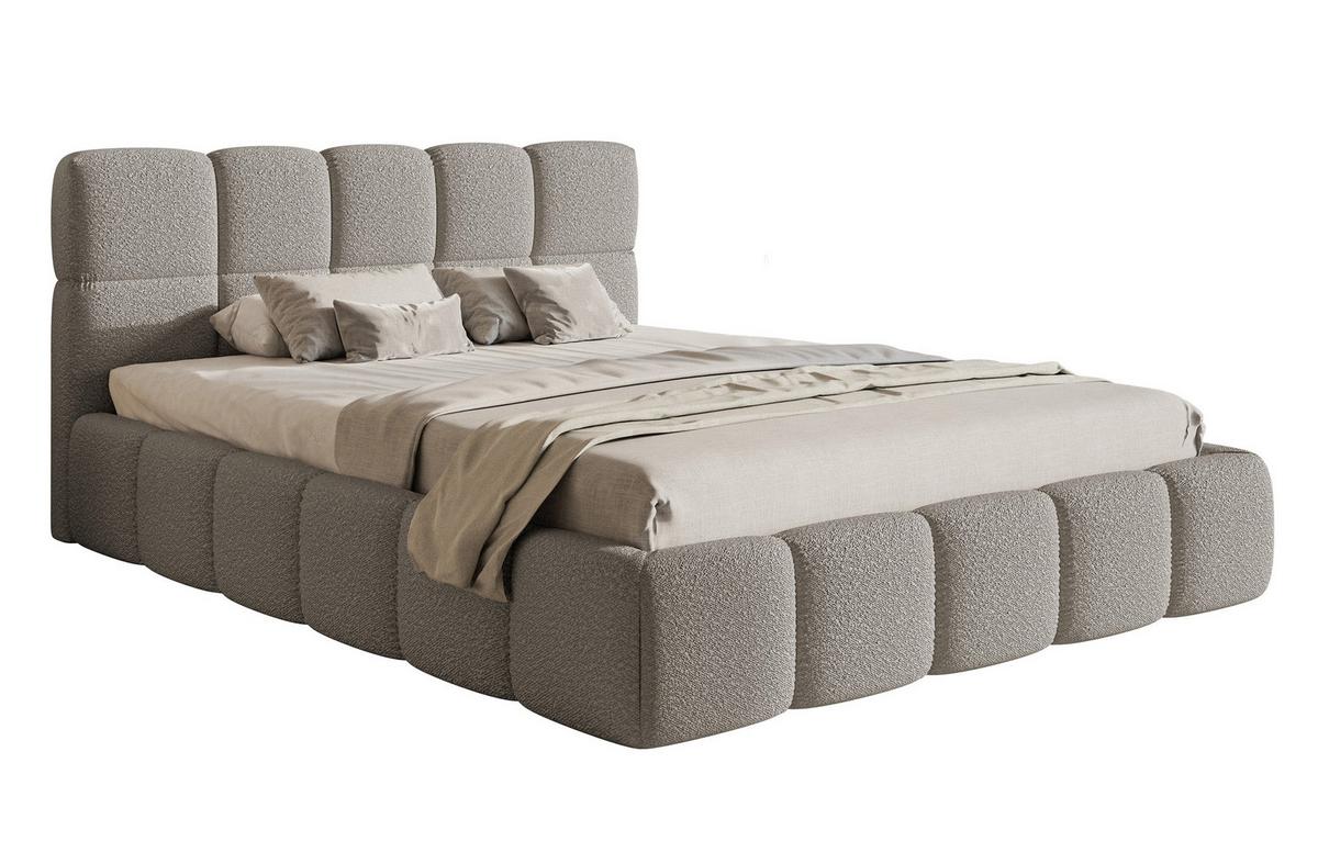 POLSTERBETT Cloudy Grau Boucle 140 cm - Schwarz/Grau, Textil (140/200cm) - Selsey