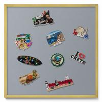 MAGNETTAFEL 50x50 cm Goldener Rahmen Grau - Chromfarben, Metall (50/50/0.4cm) - TULUP