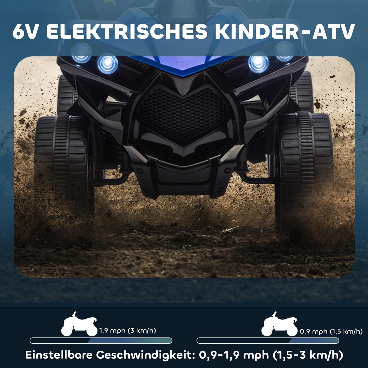 KINDER QUAD mit Scheinwerfer Blau - Blau, Metall (70/42/45cm) - AIYAPLAY