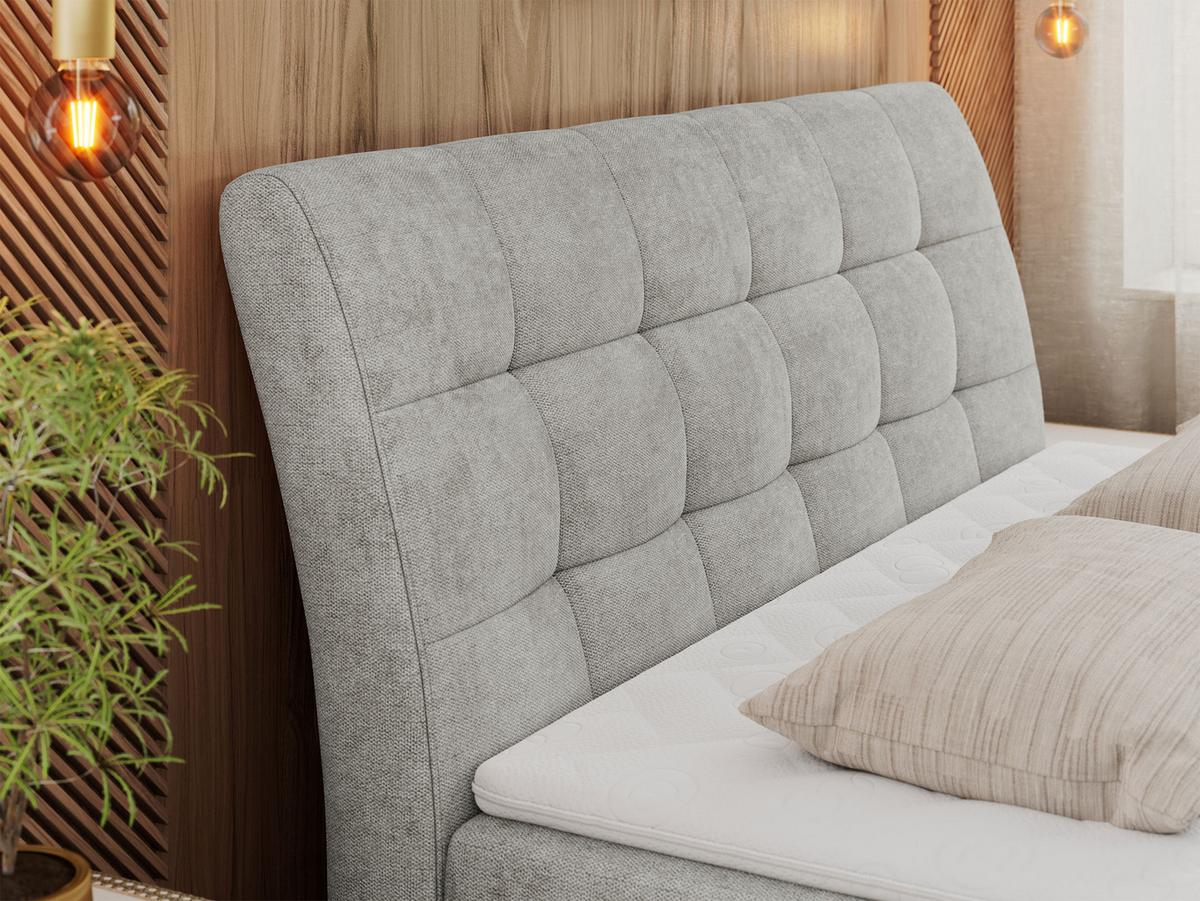 BOXBETT DIEGOS 200/200 Hellgrau Struktur - H4 - Hellgrau, Holz/Textil (200/200cm) - MKS