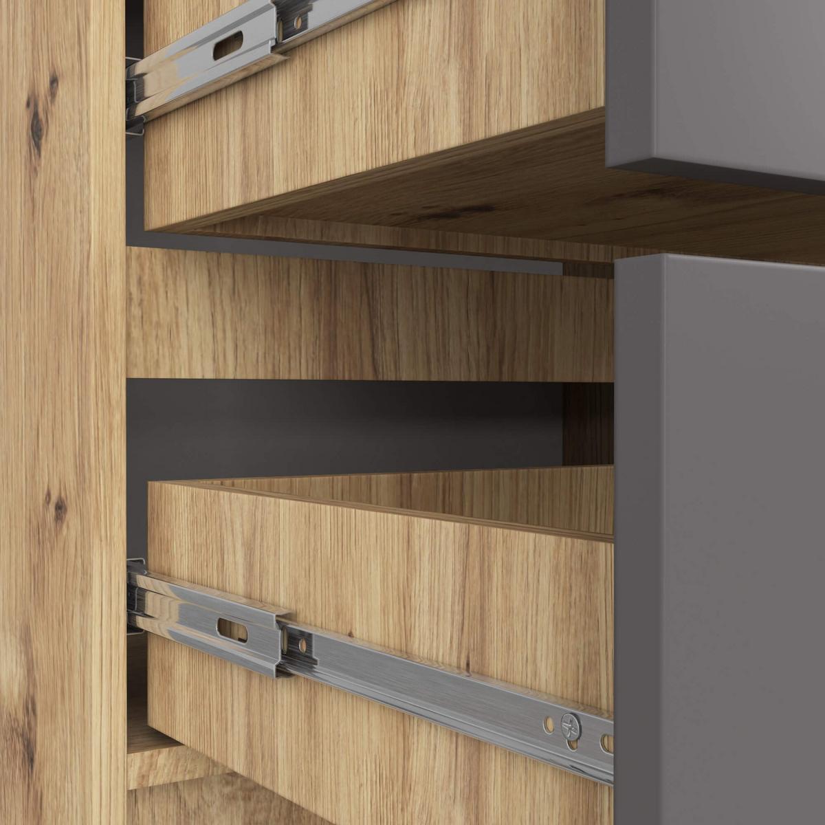 KOMMODE Eiche Artisan, Graphit Grau 99/60/40 - Eiche Artisan, Holzwerkstoff (60/99/40cm) - RAUMHIRSCH FURNITURE