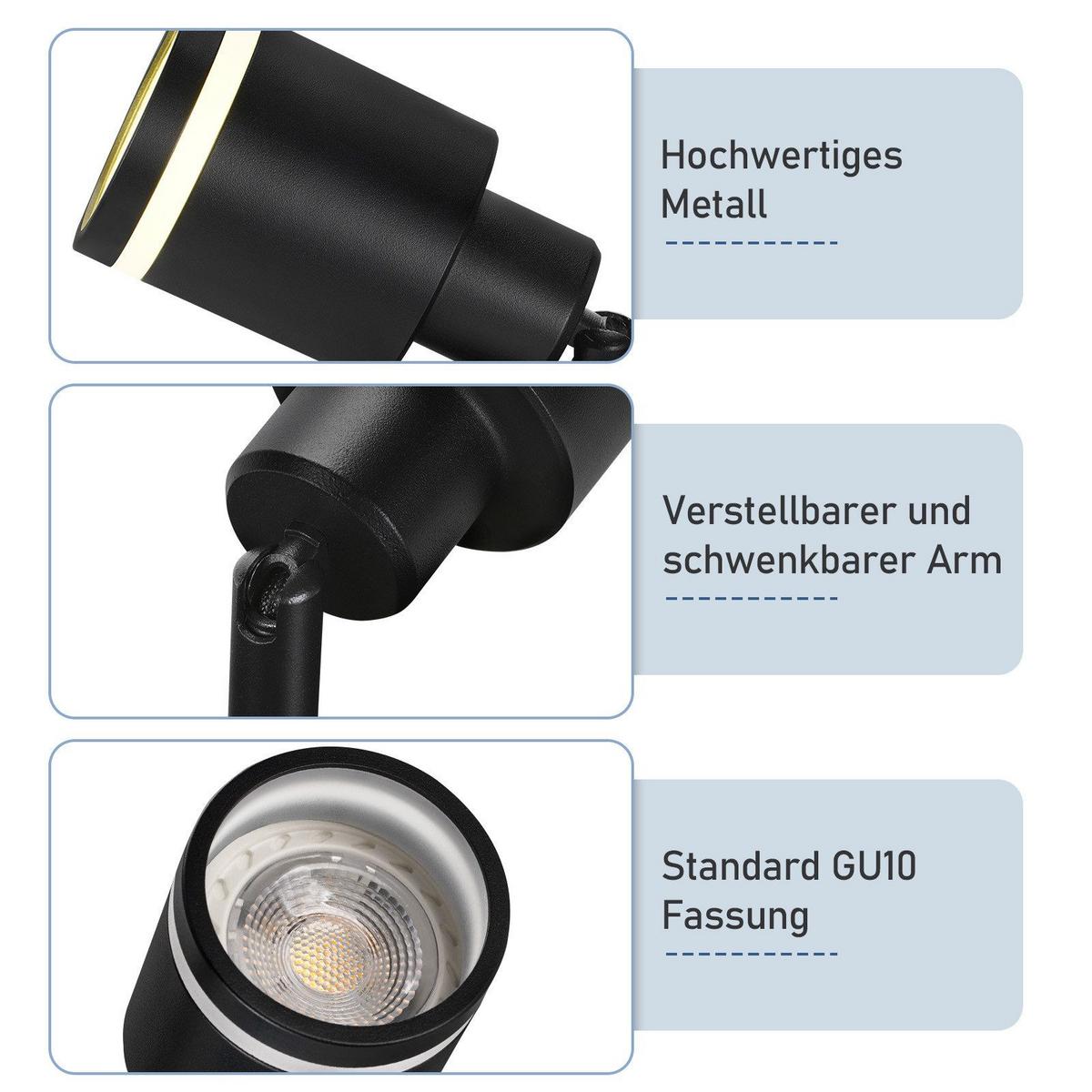 DECKENSTRAHLER Lippstadt 4-flammig 25/25/15.7 cm - Schwarz, Metall (25/25/15.7cm) - Nettlife