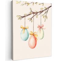 LEINWANDBILD Osterkuchen - Schleife - Eier Room Decor 30x40 cm - Creme, Textil (30/40cm) - MuchoWow