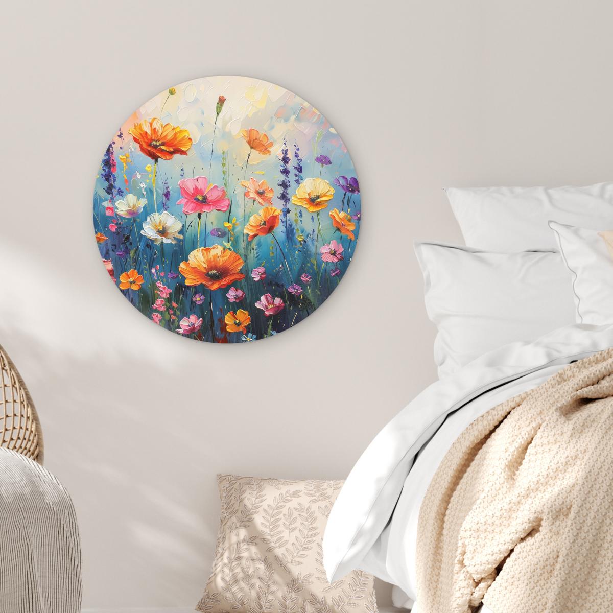 WANDBILD Blumen - Natur - Aquarell - Kunst Wanddeko Schlafzimmer 60x60 cm - Multicolor, Kunststoff (60/60cm) - MuchoWow