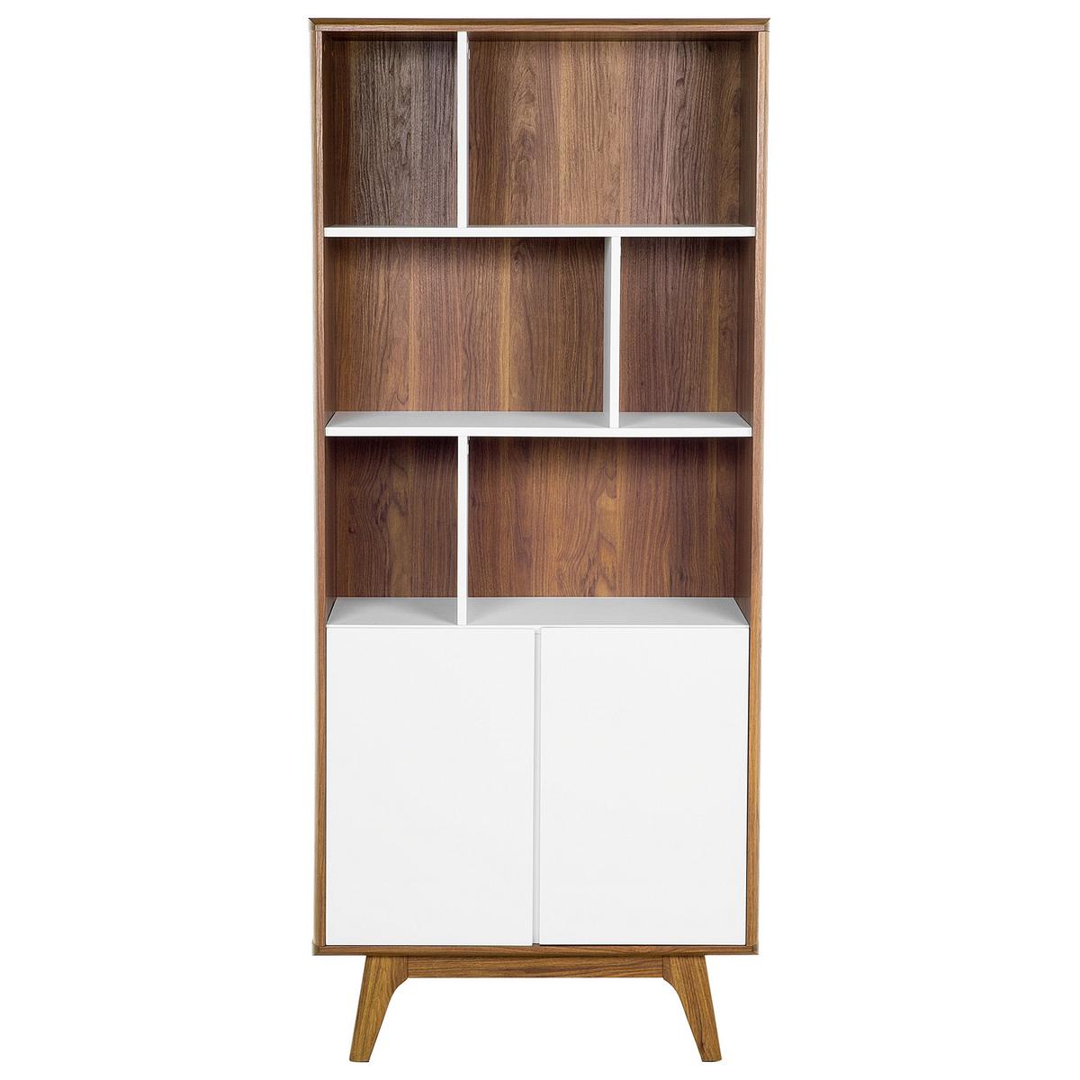 SCHRANK 3 Fächer Columbus - Dunkelbraun, Holzwerkstoff (79/182/40cm) - Beliani